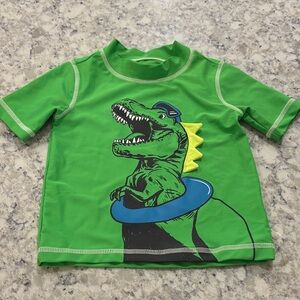 Green Dinosaur Kids Swim Shirt NWOT